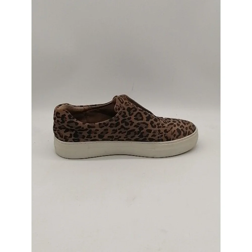 J/Slides Sneakers Womens Brown Leopard Print 8.5 Leather Walking Shoe Stretch‎